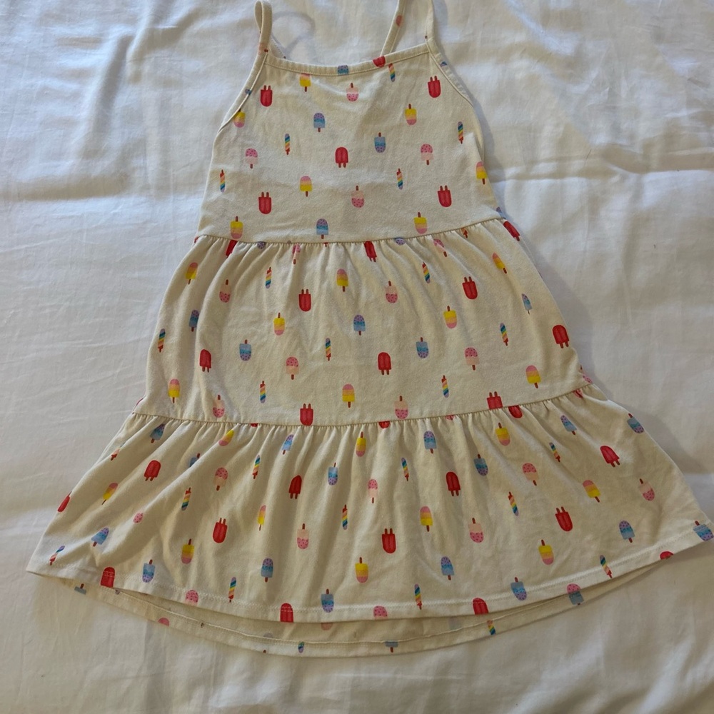 Cat & Jack Cream Popsicle Tiered Sundress with Colorful Print